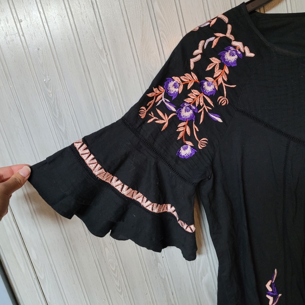 Free People Pavlov Embroidered Smock Dress Size S - Picture 7 of 11